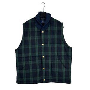 NWT Argyleculture by Russell Simmons Mens Vest Plaid Navy & Green XXL Wool Blend
